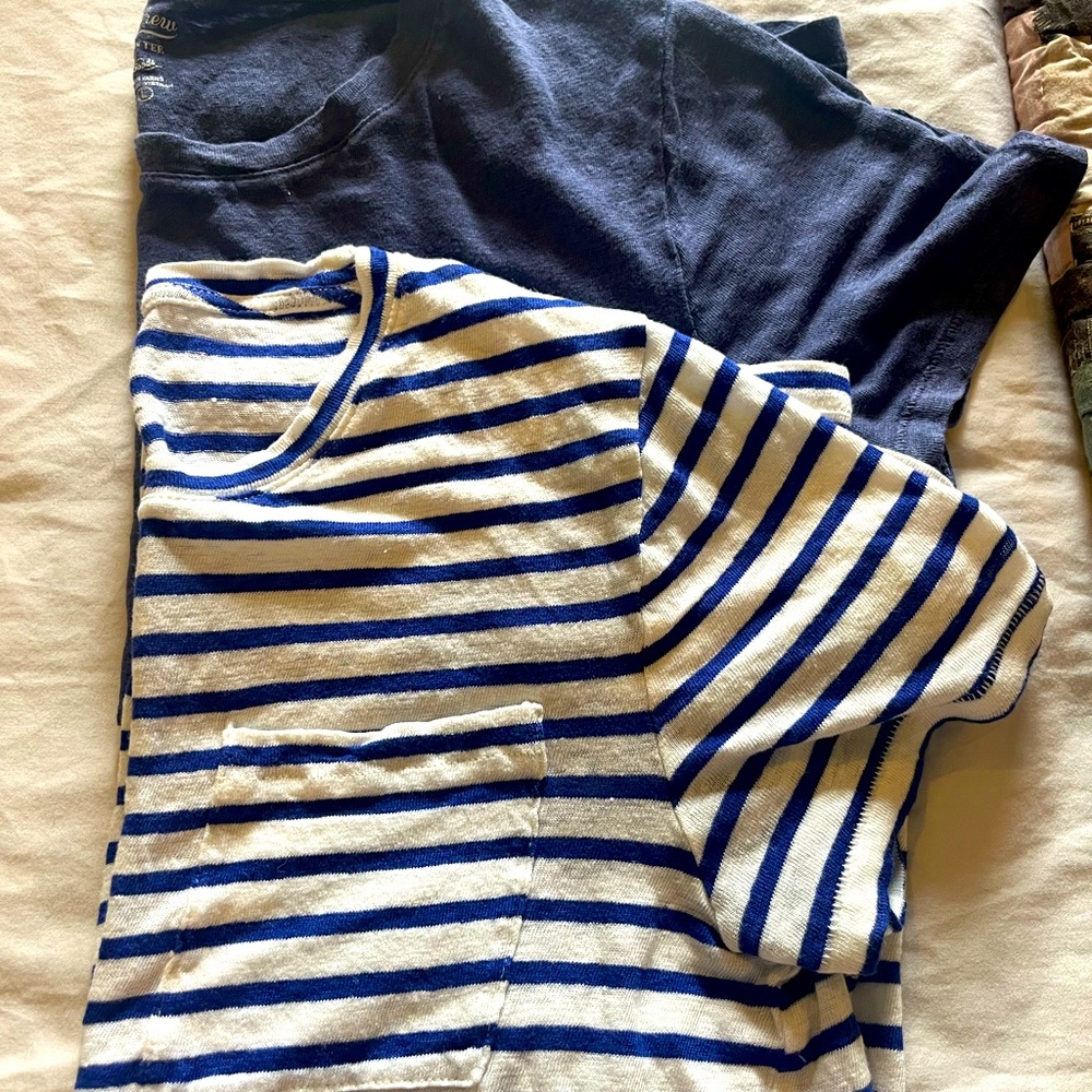 Lot of two Jcrew Linen Tees